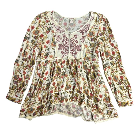 Sundance Long Sleeve Floral Peasant Top Size Medium - Picture 1 of 12